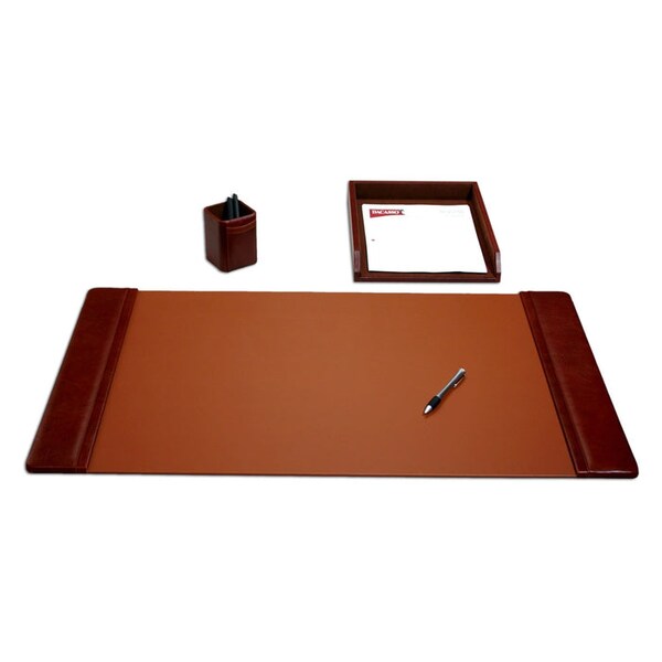 Dacasso Mocha Leather 3-Piece Desk Set DF-3037 - main